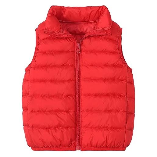 AIEOE gilet piumino smanicato ragazzo bambino con tasche bottoni leggero resistente allo sporco unisex adatto da 7-8 anni 140cm blu scuro