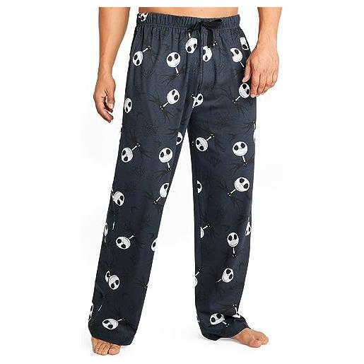 Disney pantaloni pigiama uomo - pantaloni cotone 100% s-3xl - pigiama baby yoda brontolo nightmare before christmas gadget regalo (jack skellington, xl)
