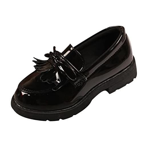 YANFJHV scarpe da principessa, scarpe da ragazza, scarpe da sera con nappa per bambini, scarpe da sposa uniformi, nero , 35