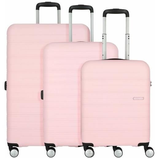 American Tourister high turn 4 ruote set di valigie 3 pezzi rosa