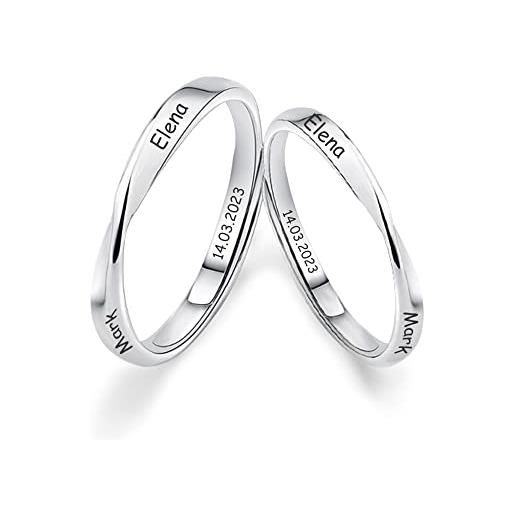 Pekdi anello con nome personalizzato anello infinito in argento sterling anello impilabile personalizzato anelli di promessa impilabili fedi nuziali anelli di fidanzamento per coppie