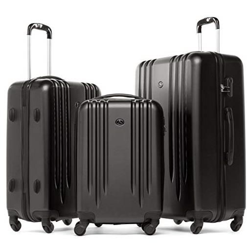 FERGÉ set di 3 valigie viaggio marseille - bagaglio rigido dure leggera 3 pezzi valigetta 4 ruote grigio
