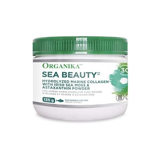 Organika sea beauty hydrolyzed marine collagen with irish sea moss & astaxanthin powder 135 g