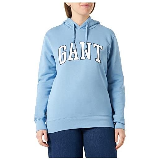 GANT md. GANT sweat hoodie, felpa con cappuccio uomo, blu ( gentle blue ), m