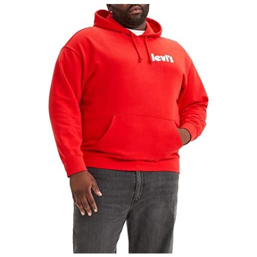 Levi's big & tall relaxed graphic po sweatshirt felpa con cappuccio uomo, poster logo aura orange, xl