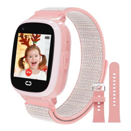 PTHTECHUS orologio smartwatch per bambini, gps 4g telefono smartwatch intelligente per ragazza e ragazzo con video chiamata, bluetooth, musica, wifi, fotocamera, sos, smart watch bambini 5-12 anni regalo
