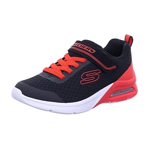 Skechers microspec max gorvix, scarpe da ginnastica bambini e ragazzi, black textile red trim, 34 eu