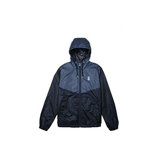 NORTH SAILS uomo windbreaker giacca in azzurro - 100% poliestere riciclato regolare adatto con cappuccio e rivestimento idrorepellente - l
