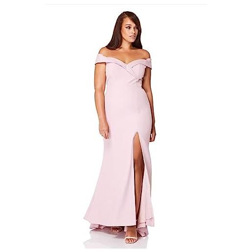 Jarlo London bella bardot maxi dress, orignal pink, 42 women's