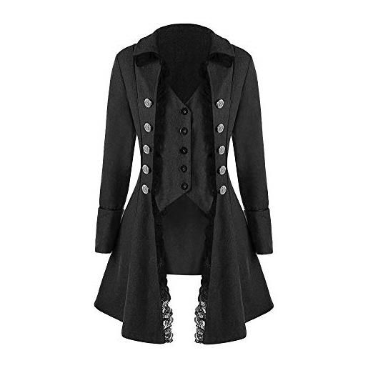 ShiFan donne retro steampunk cappotti maniche lunghe giacche gotico vittoriana tailcoat costume nero l