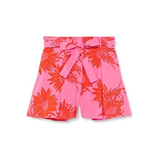 Pinko sereno shorts popeline stampa pantaloni, nr1_rosa/rosso, 40 donna