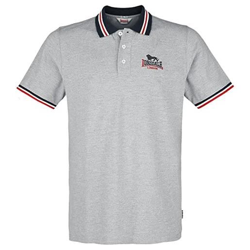 Lonsdale occumster polo shirt, marl grigio/navy/rosso, m men's