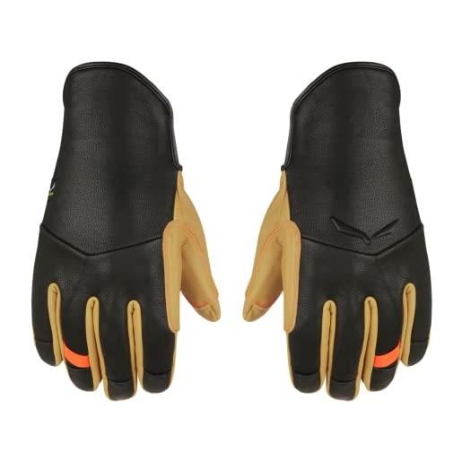 SALEWA ortles am m leather gloves guanti, black out/2500/4570, m uomo