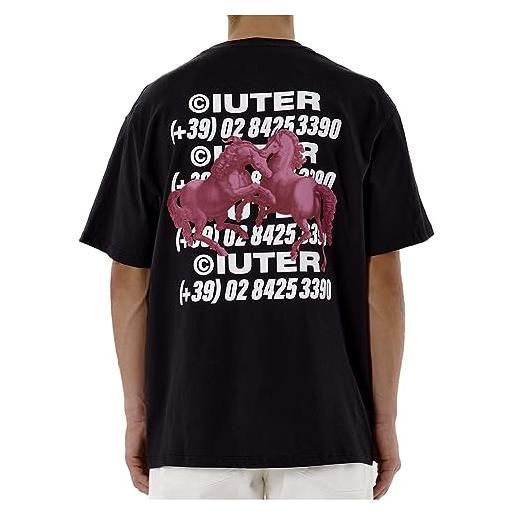 Iuter t-shirt horses tee maglia manica corta black originale milano 2023/24 (xl)