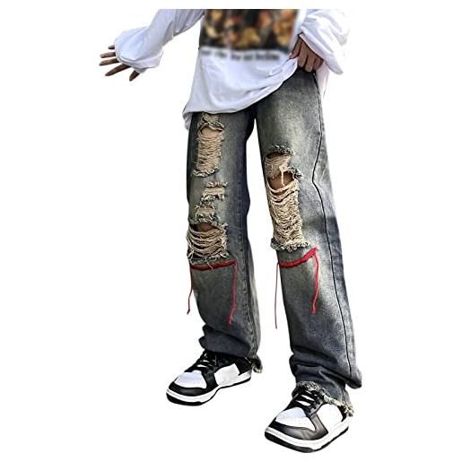 Generico jeans larghi da uomo, stile hip hop, vestibilità ampia, stile vintage, pantaloni cargo anni '90, pantaloni in denim vestibilità larga, pantaloni da skater da ballo alla moda jeans uomo tuta uomo