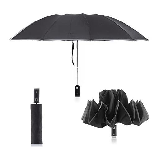 InnovaGoods® ombrello pieghevole a chiusura inversa con led folbrella, si apre e si chiude al contrario, con luce led per una maggiore sicurezza, ideale per la casa e l'esterno. 