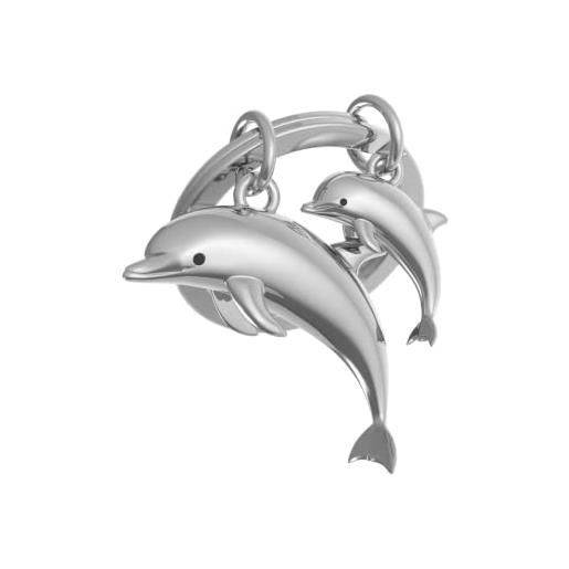 O meta[l]morphose metalmorphose - portachiavi delfino & il suo bambino - mtm145-06, argento, taglia unica, argento, taille unique