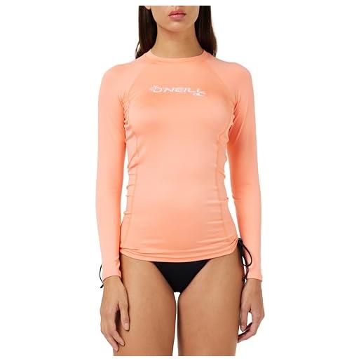 O'neill wetsuits basic skins-rash guard a maniche lunghe da donna, camicia, acqua chiara, xl