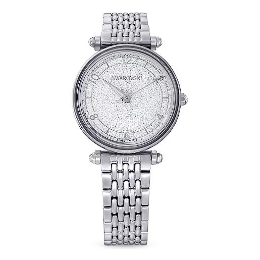 Swarovski crystalline wonder orologio, con cristalli Swarovski, bracciale in acciaio inossidabile, meccanismo al quarzo, tono argentato
