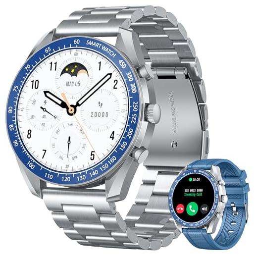 NONGAMX smartwatch orologio uomo fitness watch - 1,39rotondo orologi chiamate telefono sanguigna pressione digitale impermeabile contapassi sportivo polso cardiofrequenzimetro tracker compatibile android ios