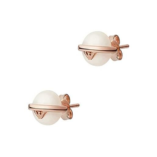 Emporio Armani orecchini da donna, dimensione perla: 9-10mm orecchini in oro rosa e argento, eg3535221