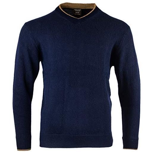 Jack pyke ashcombe - maglione con scollo a v - in 100% lana di agnello - verde oliva scuro - m
