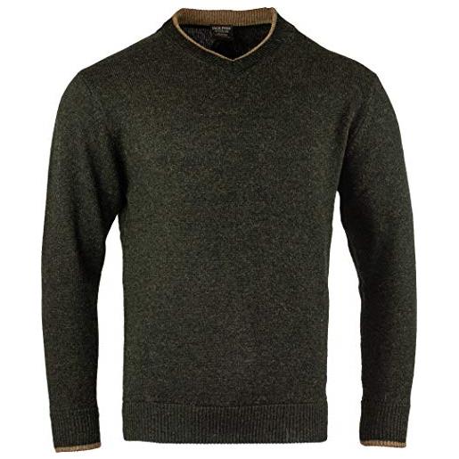 Jack Pyke ashcombe - maglione con scollo a v - in 100% lana di agnello - blu navy - l