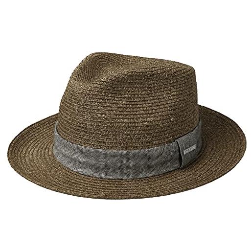Stetson cappello di paglia lintano toyo donna/uomo - traveller da sole con nastro in grosgrain primavera/estate - m (56-57 cm) natura