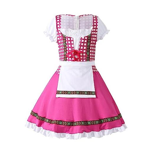 qinhanjia sottogonna corto oktoberfest beer kid girls costume tradizionale tedesco fraulein bavarian dirndl dress child dress for girl vestito fucsia
