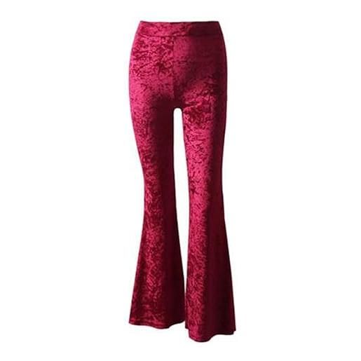 ARESU nuovi pantaloni gotici floccati femminile estetica retrò mall gotico leggings slim a vita alta harajuku abito punk da strada-rosso-m