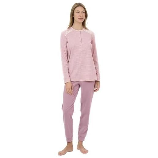 RAGNO pigiama donna in puro cotone caldo art. Dl23n1-42, rosa