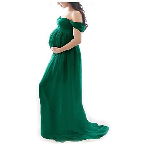 Rosvola abito lungo premaman, abito da donna incinta confortevole dal design sottile per negozio di abiti da sposa (xl)