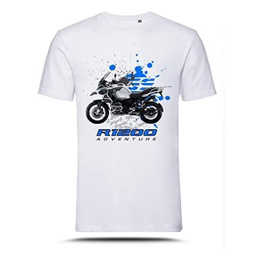 AZgraphishop t-shirt con grafica r 1200 gs adv alpine white splatter style ts-bm-033 (xl)