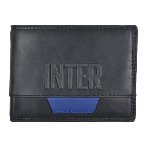 Inter portafoglio pelle nerazzuro con logo in rilievo, prodotto ufficiale 153201