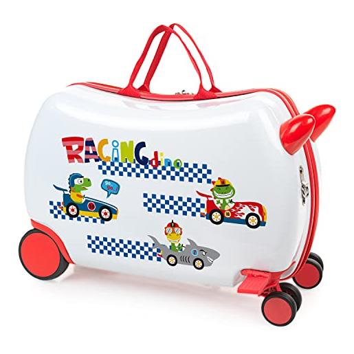 ITACA - valigia bambini cavalcabile, valigia per bambini da viaggio, trolley cavalcabile, valigia per bambini, trolley bambina 771445, corse automobilistiche