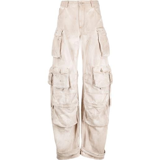The Attico jeans in stile cargo fern a gamba ampia - toni neutri