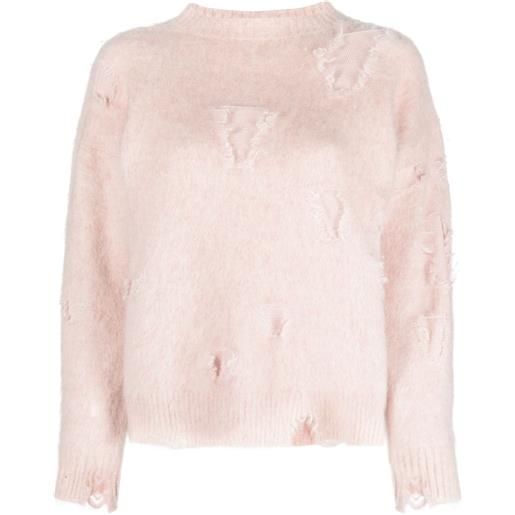 R13 maglione con effetto vissuto - rosa