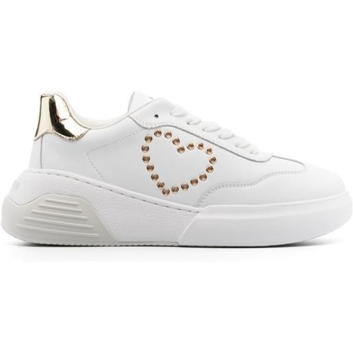 Love Moschino sneakers con occhielli - bianco