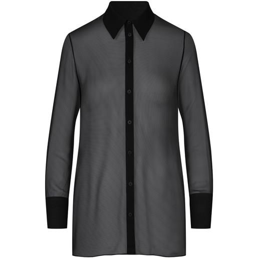 Maison Close camicia semi trasparente - nero
