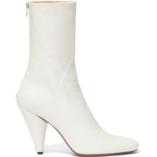 Proenza Schouler cone 85mm leather ankle boots - bianco