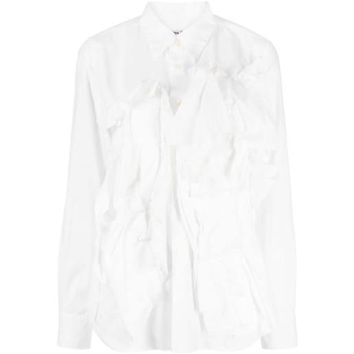 Comme Des Garçons camicia a maniche lunghe con applicazione - bianco