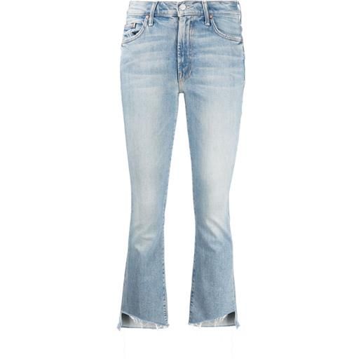MOTHER jeans crop a vita media - blu