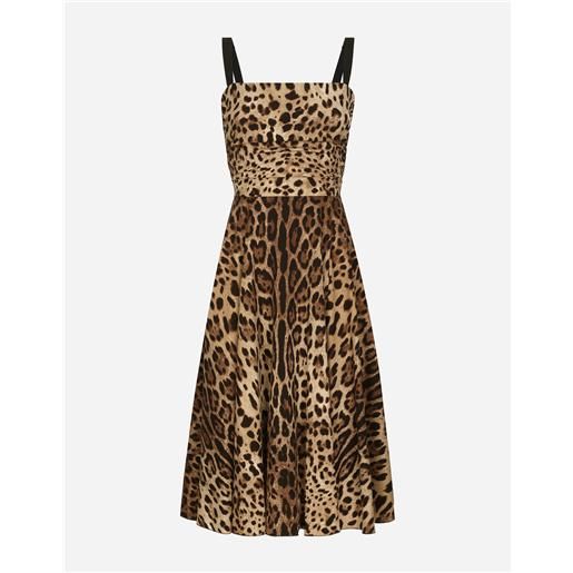 Dolce & Gabbana abito a portafoglio in cady stampa leopardo