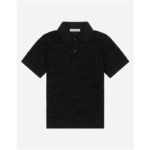 Dolce & Gabbana polo t-shirt manica corta con stampa floccata