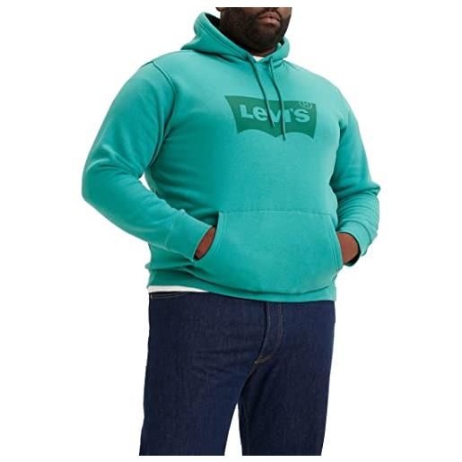 Levi's big&tall graphic - felpa con cappuccio, felpa con cappuccio uomo, big bw color extension hoodie green-blue slate, 5xl