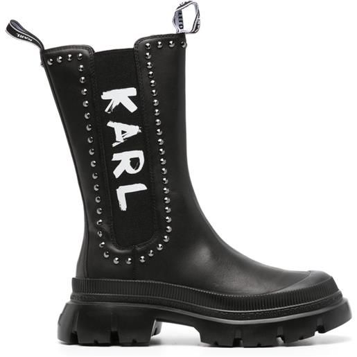 Karl Lagerfeld stivali con stampa 65mm - nero