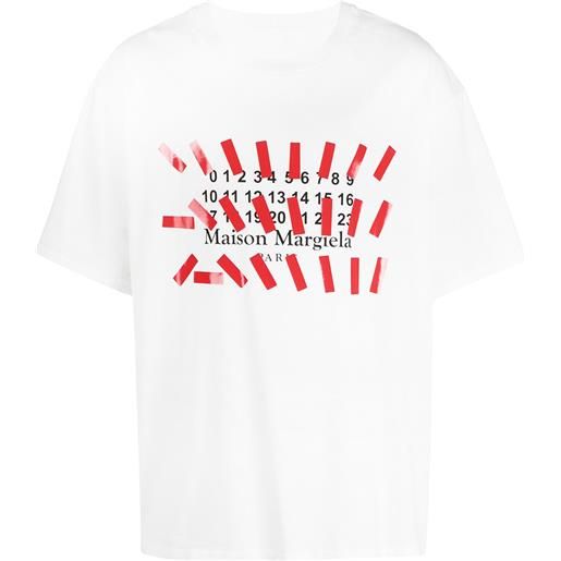 Maison Margiela t-shirt con stampa oversize - bianco