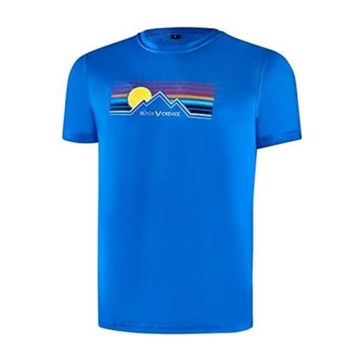 Black Crevice maglietta da uomo in lana t-shirt, blu, xl