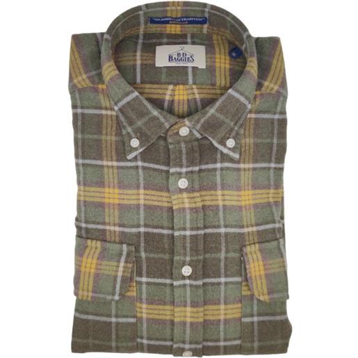 BD BAGGIES camicia bradford flanella uomo green/yellow