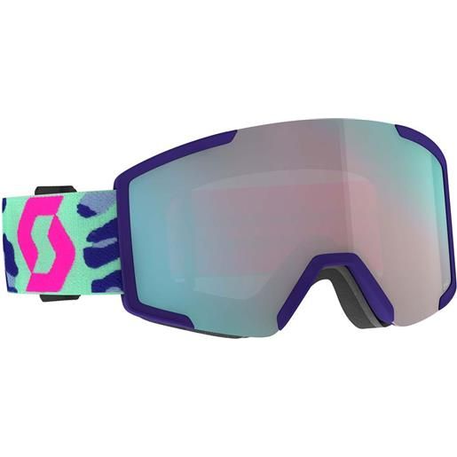 Scott shield ski goggles verde, rosa enhancer aqua chrome/cat3